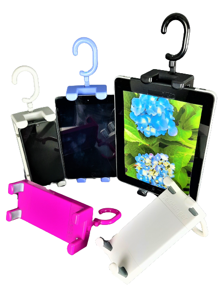 Phone holder, phone stand, tablet stand, tablet holder, desktop phone holder, phone hanger, tablet hanger, adjustable, portable, mobile